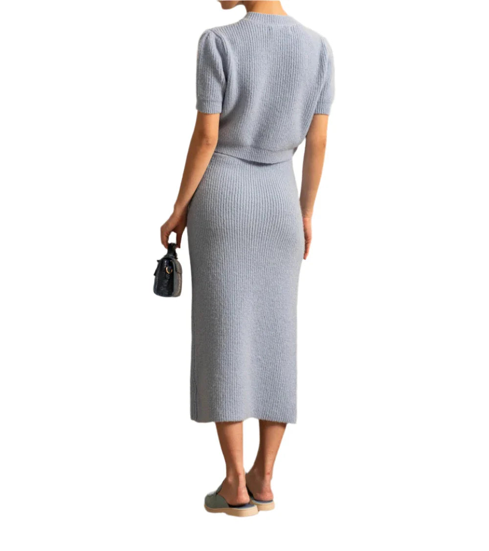 AZUR Classic Knit with Gold Buttons Set