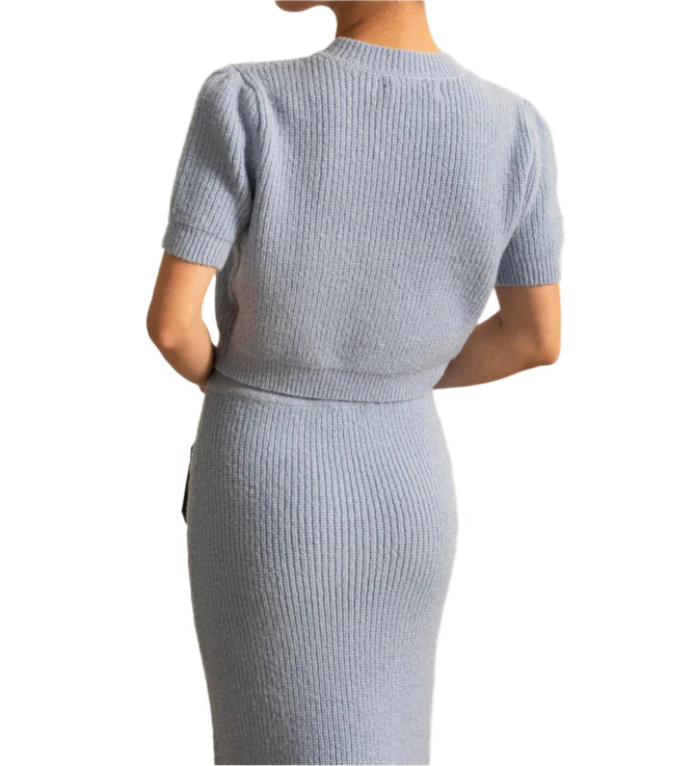 AZUR Classic Knit with Gold Buttons Set