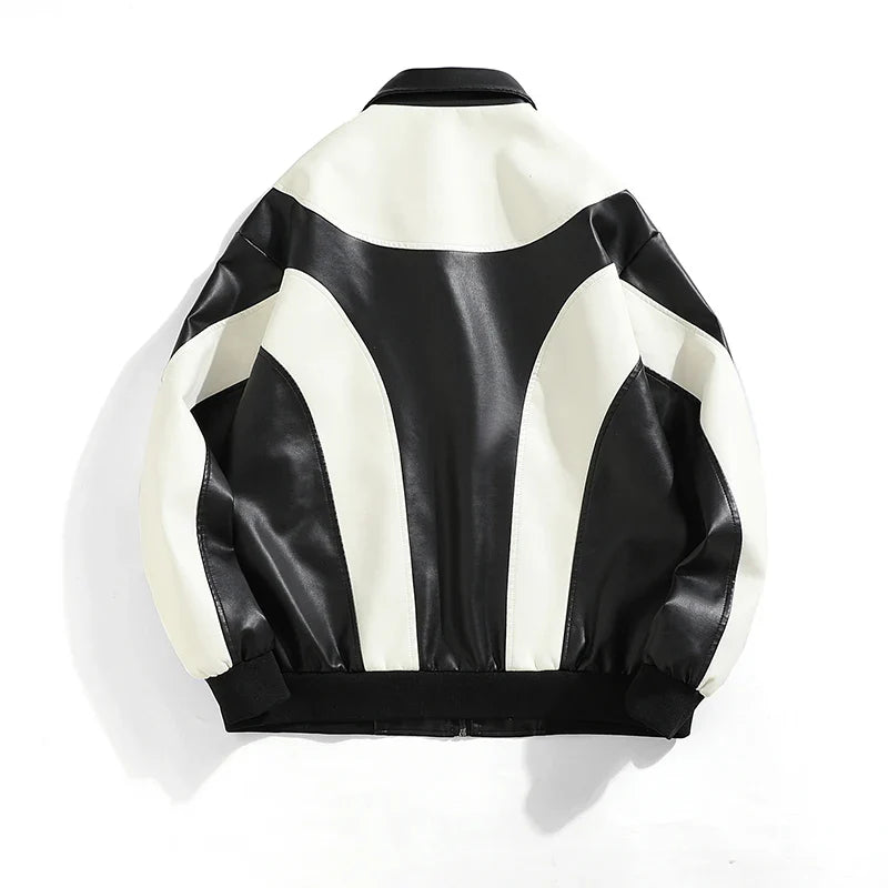 Unisex Leather Jacket | Motorcycle Biker Bomber Jacket | Padded Windbreaker