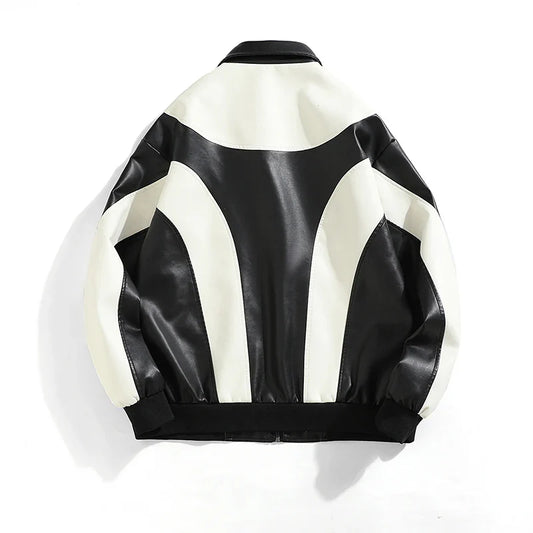 Unisex Leather Jacket | Motorcycle Biker Bomber Jacket | Padded Windbreaker