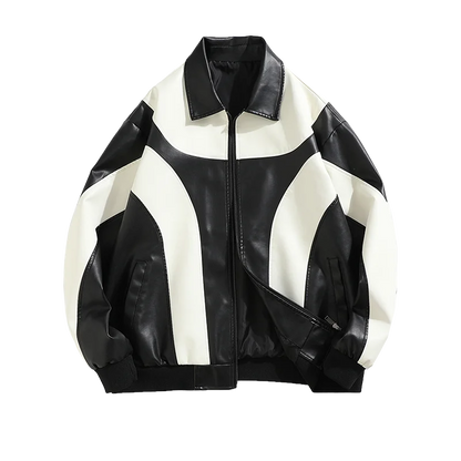 Unisex Leather Jacket | Motorcycle Biker Bomber Jacket | Padded Windbreaker