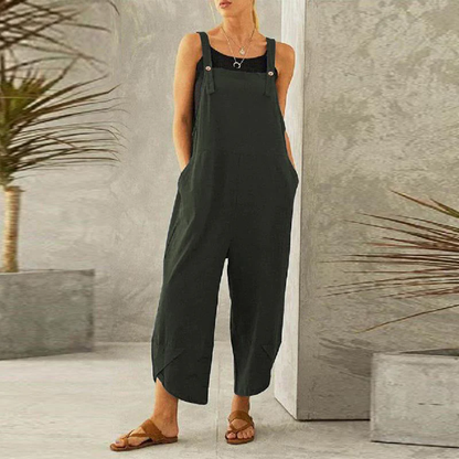 Thesa | Women's Wide Leg Overalls with Adjustable Straps