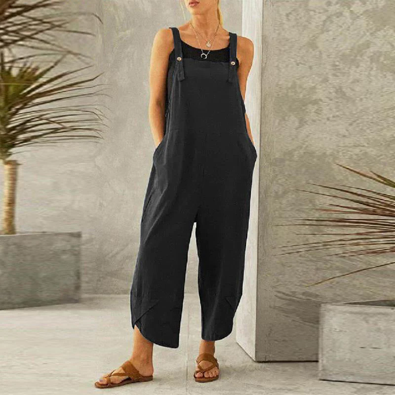 Thesa | Women's Wide Leg Overalls with Adjustable Straps