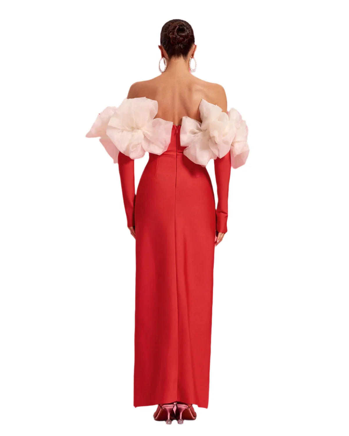 BABETT Floral-Shape Bowknot Embellished Maxi Dress