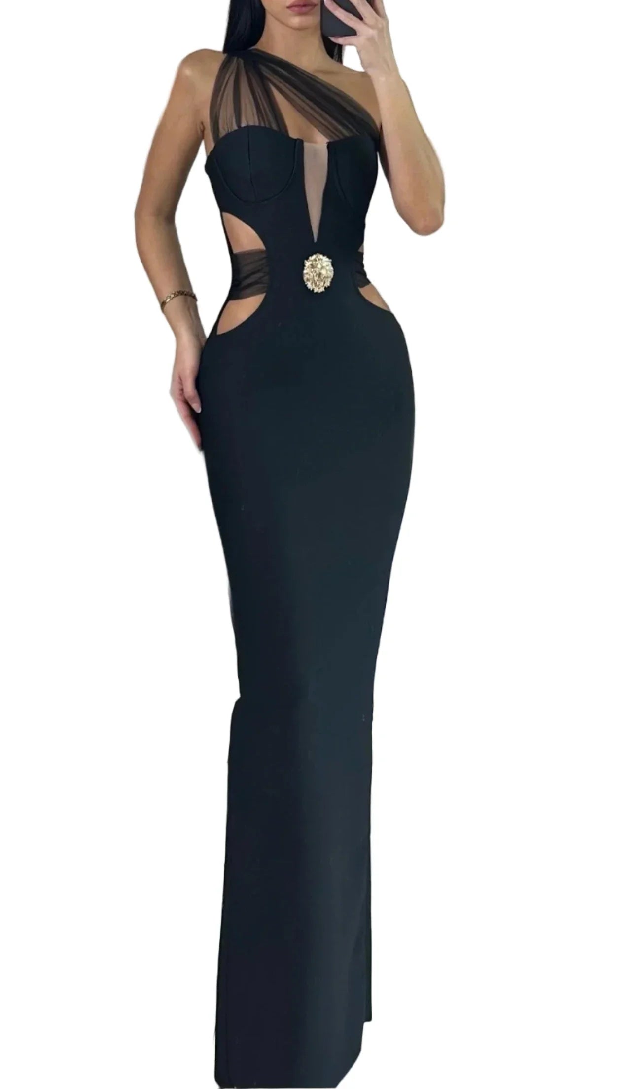 BELLA One Shoulder Elegant Bandage Maxi Dress