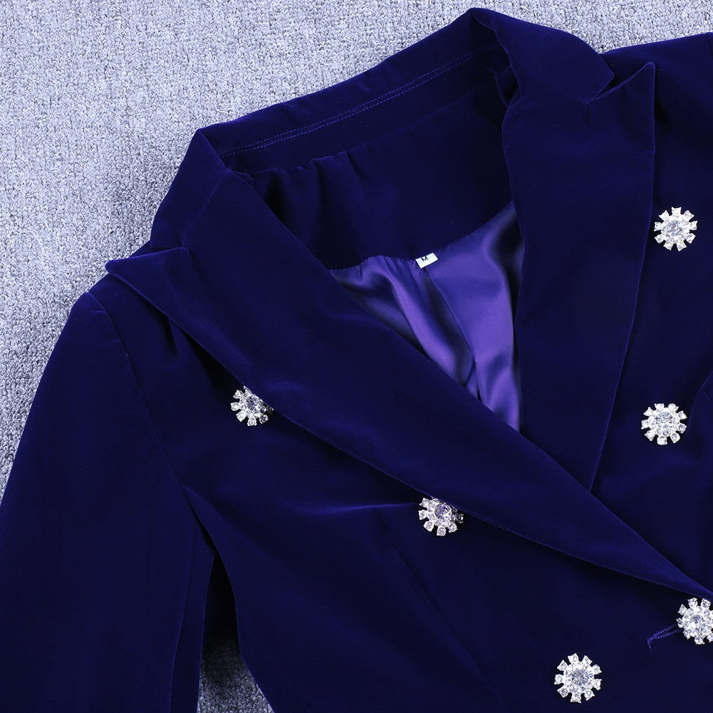 BERTA V Neck Long Sleeve 2 Piece Suit