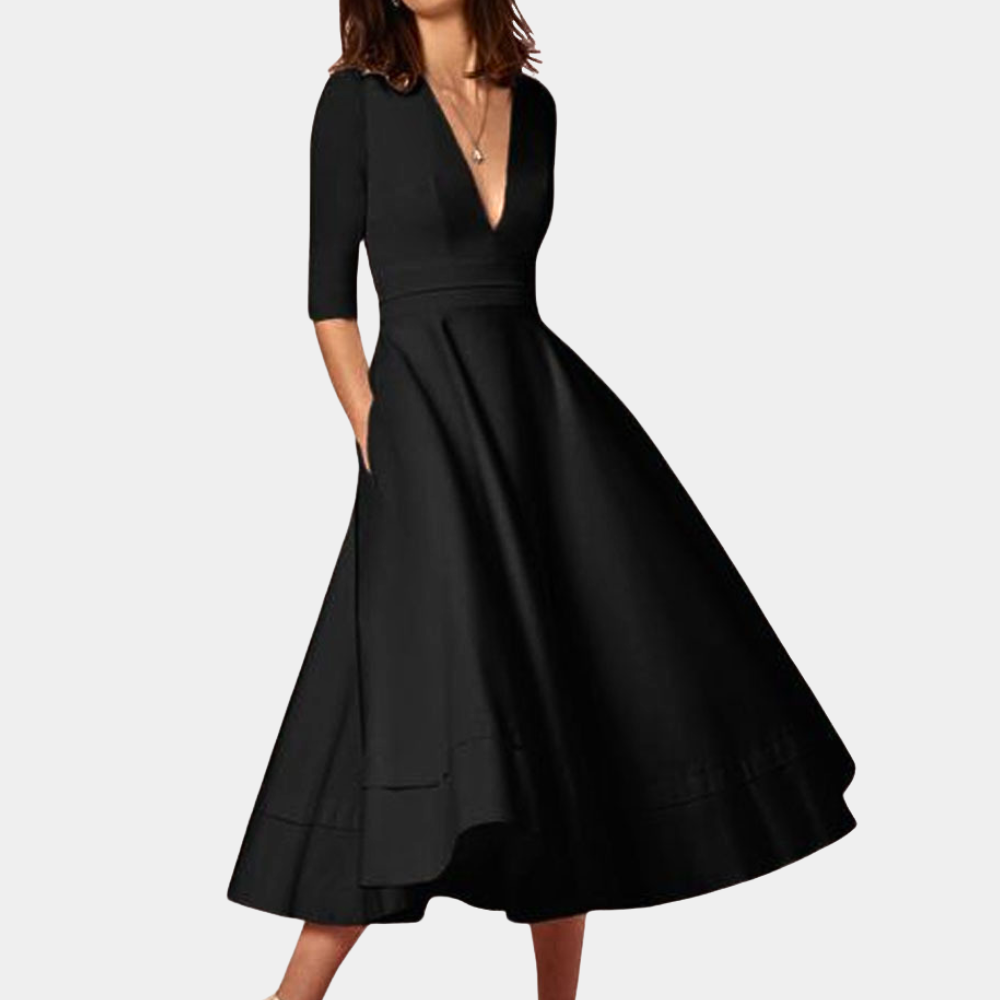Joy | Women's A-Line Elegant Midi Dress