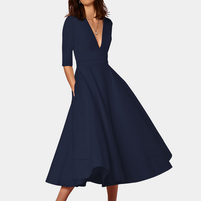 Joy | Women's A-Line Elegant Midi Dress