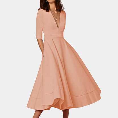 Joy | Women's A-Line Elegant Midi Dress