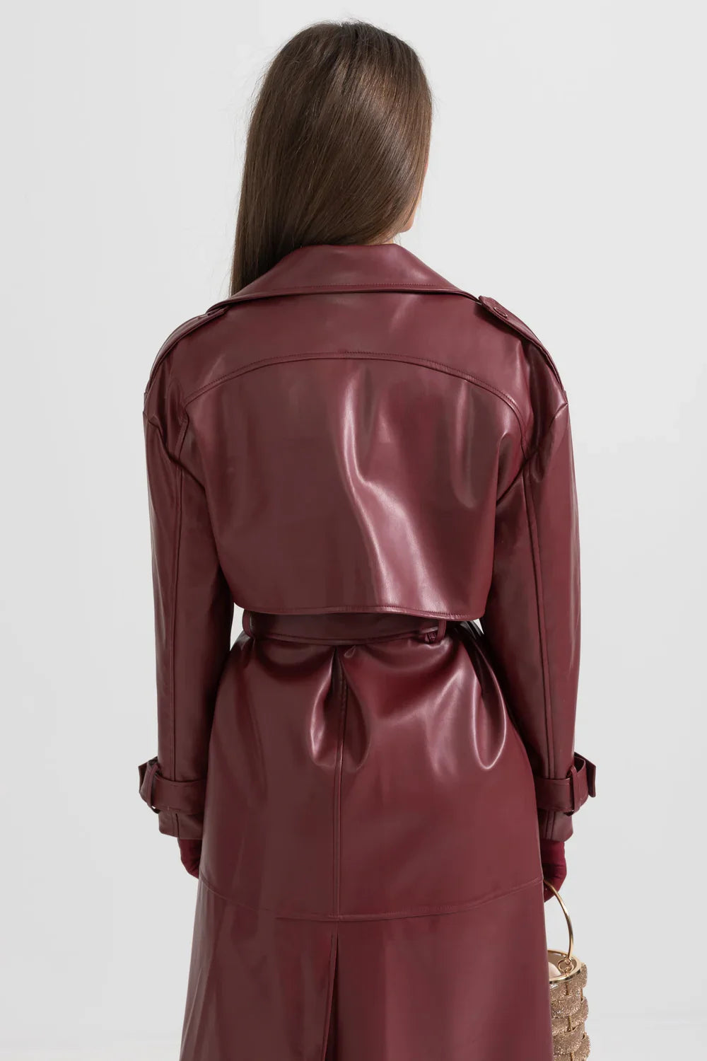 CAROLINE Vegan Leather Midi Coat - Dress