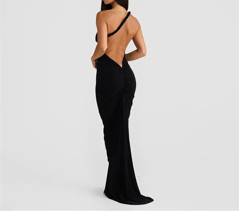 CHIKA Sexy Blackless Maxi Dress BLACK