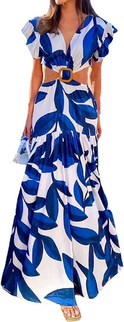CLEOPATRA Cut Out Flower Bodycon Dress
