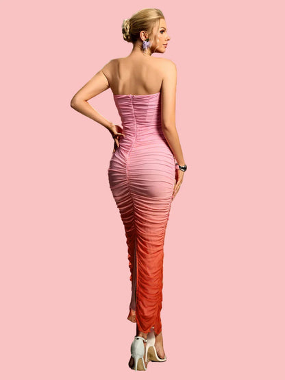 NEXT DAY DELIVERY COLONIA Strapless Multicolor Bodycon Dress