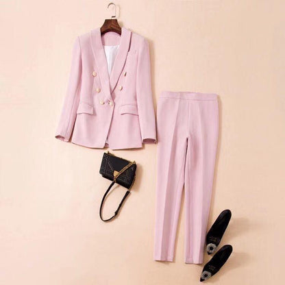 CRISTINA Pink V Neck Long Sleeve Maxi Bodycon Set