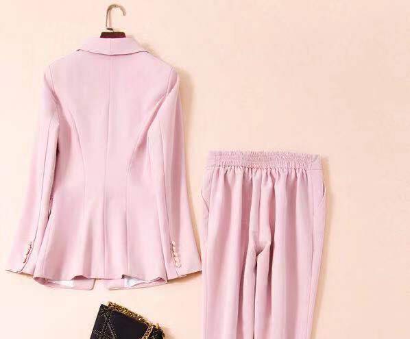 CRISTINA Pink V Neck Long Sleeve Maxi Bodycon Set