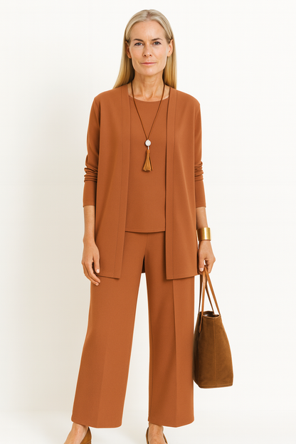 Blair | Women's 3-Piece Cardigan Tank Top & Wide Leg Pants Set