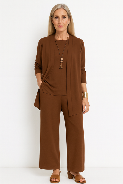 Blair | Women's 3-Piece Cardigan Tank Top & Wide Leg Pants Set
