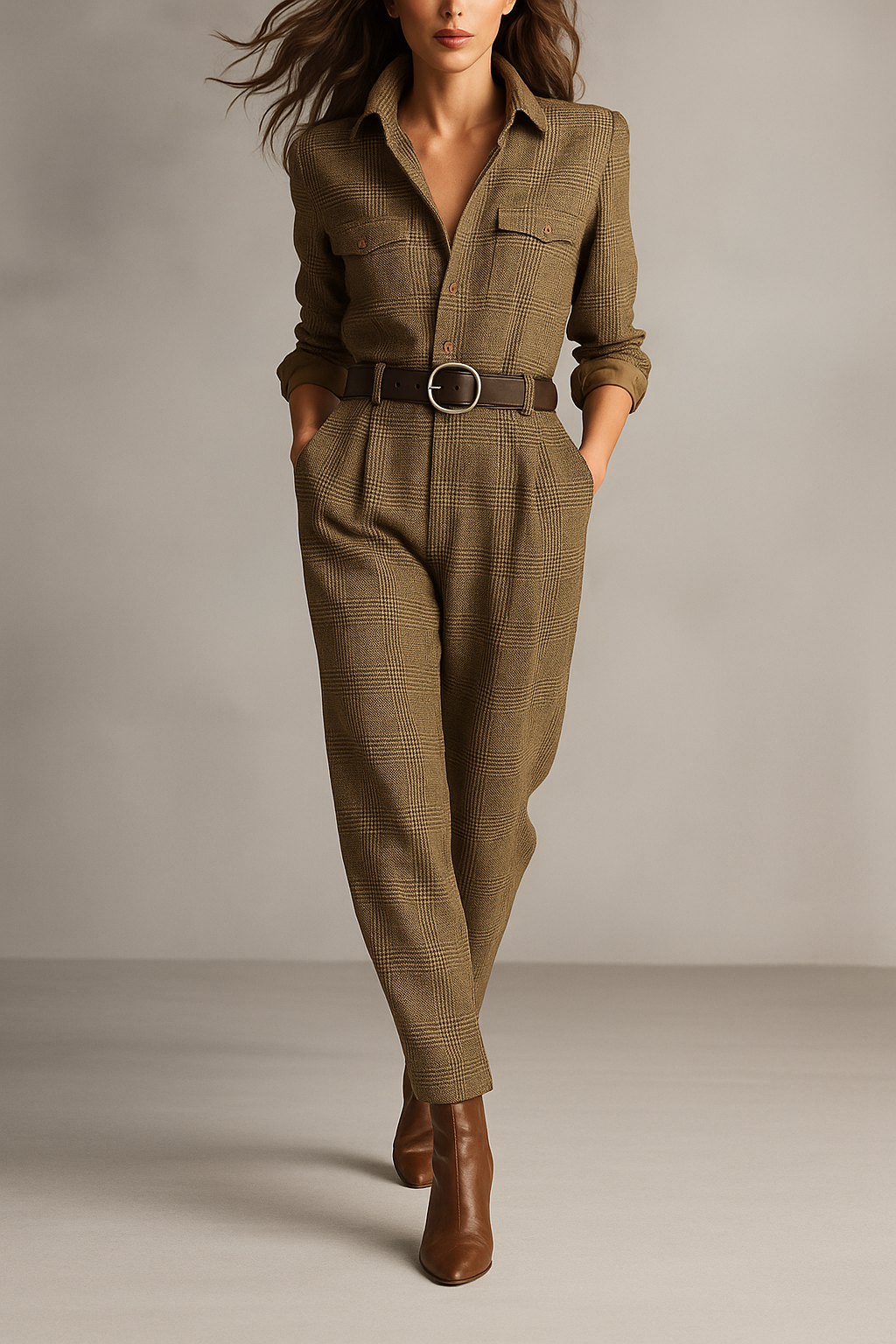 Erin™ | Elegant Plaid Jumpsuit