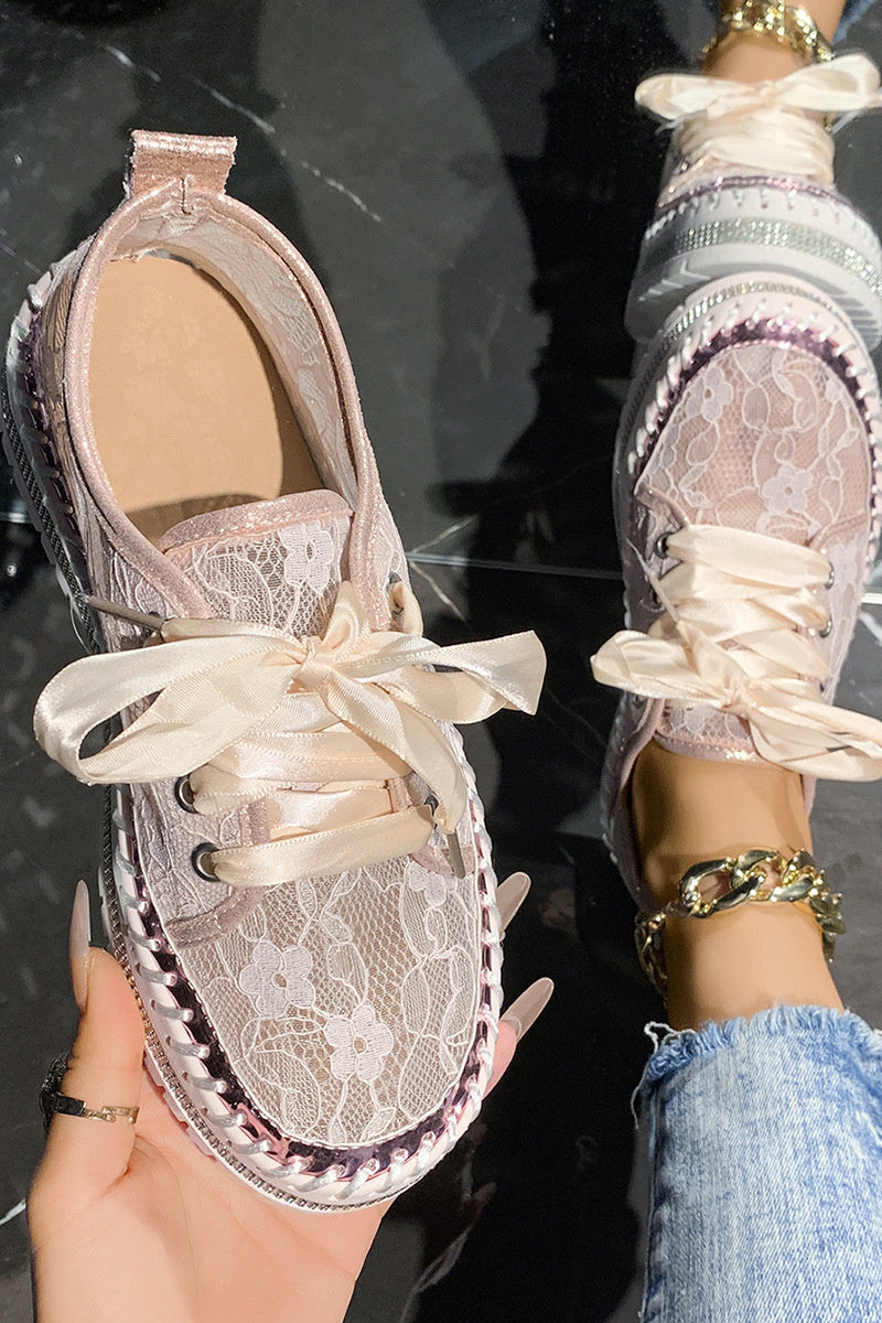 Allover Lace Platform Sneakers