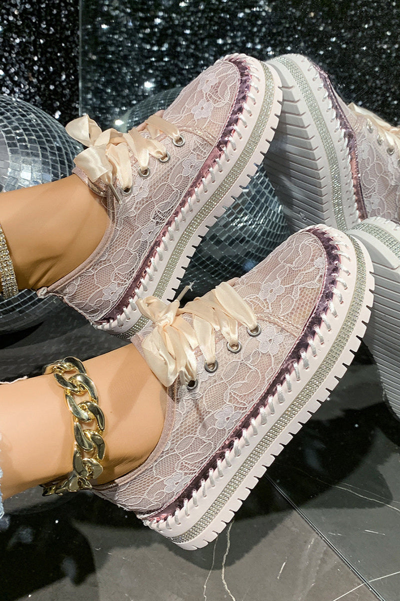 Allover Lace Platform Sneakers