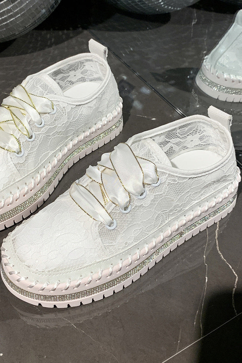 Allover Lace Platform Sneakers