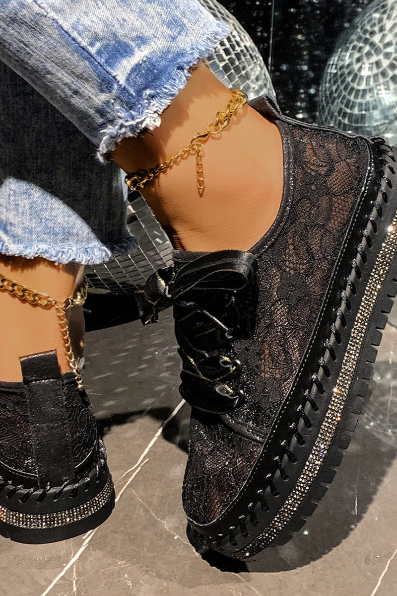 Allover Lace Platform Sneakers