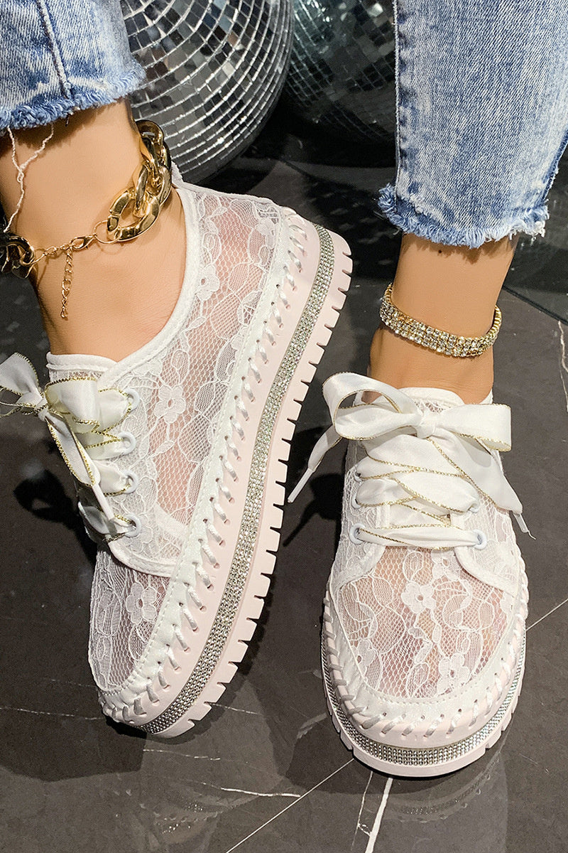 Allover Lace Platform Sneakers
