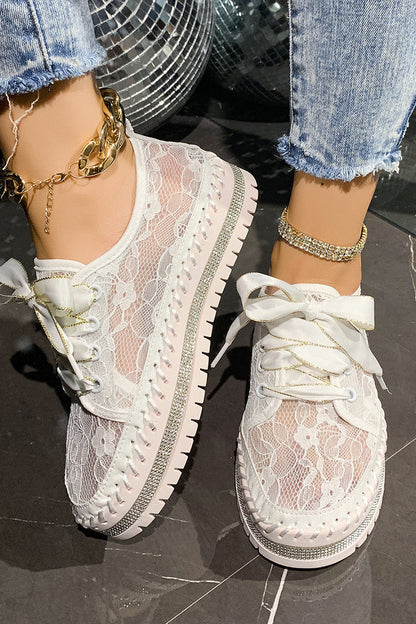 Allover Lace Platform Sneakers