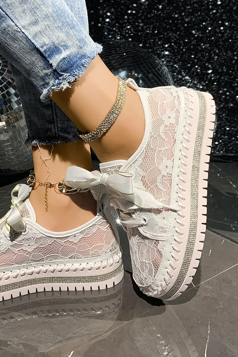 Allover Lace Platform Sneakers