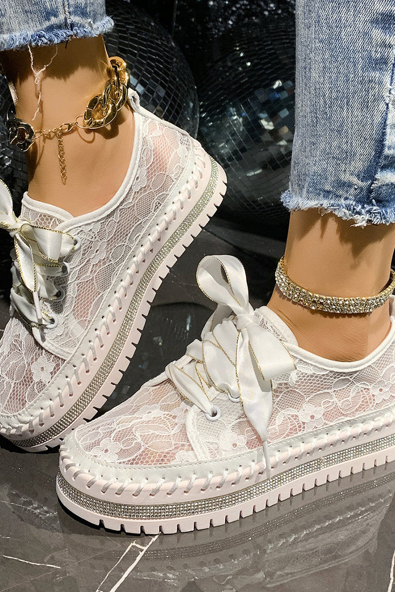 Allover Lace Platform Sneakers