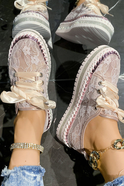 Allover Lace Platform Sneakers