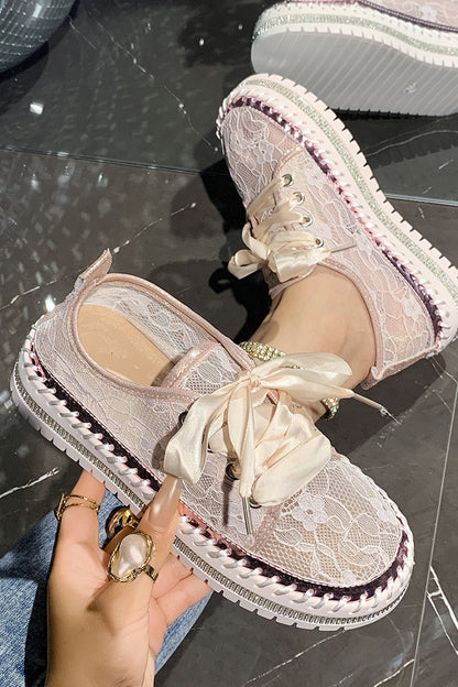 Allover Lace Platform Sneakers
