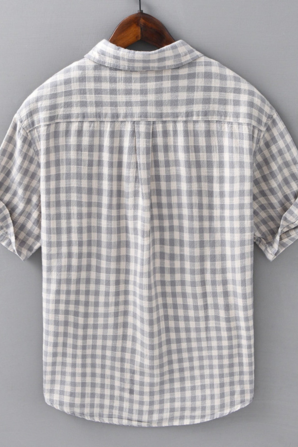 Men's Plaid Button Up Short Sleeve Shirt