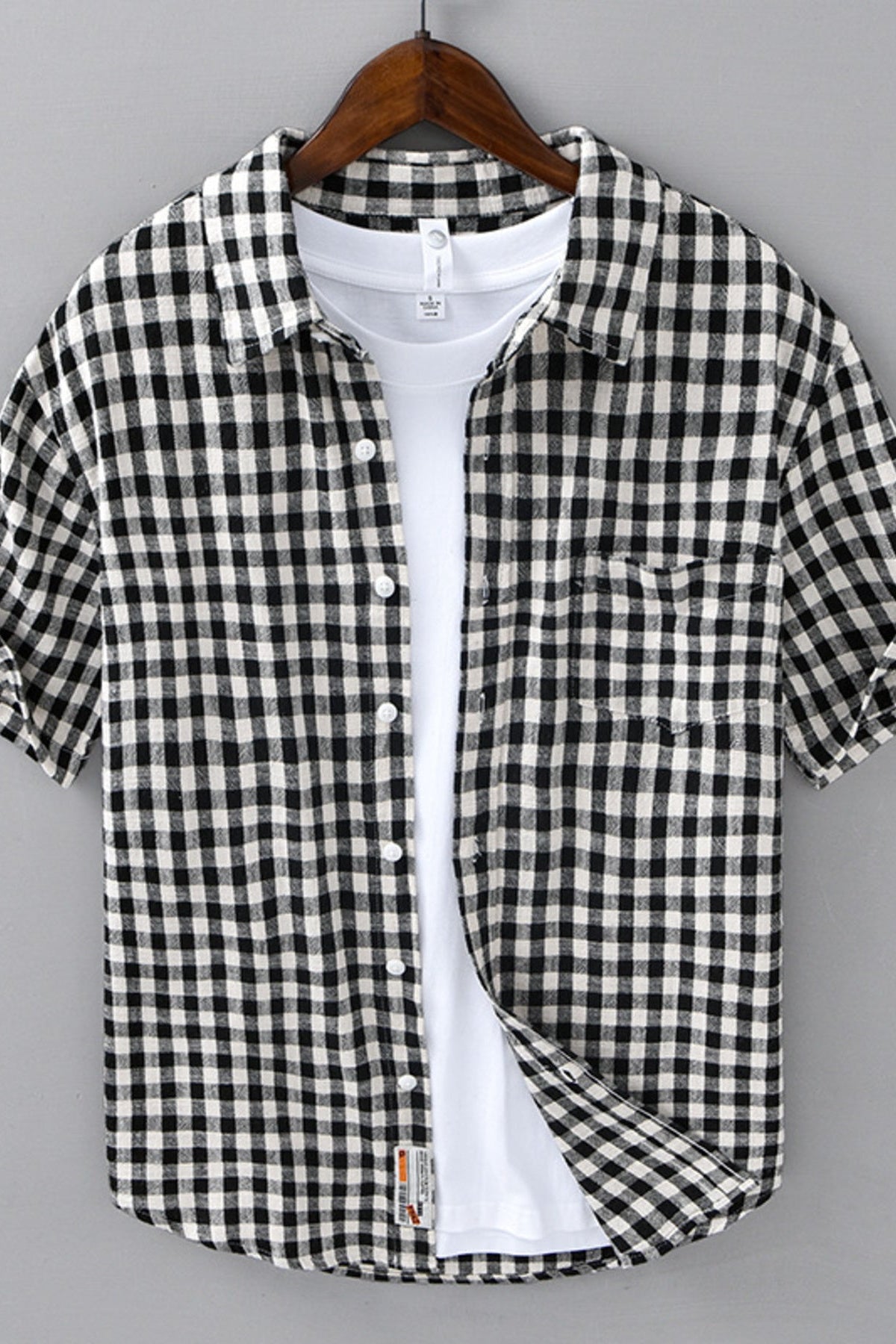 Men's Plaid Button Up Short Sleeve Shirt