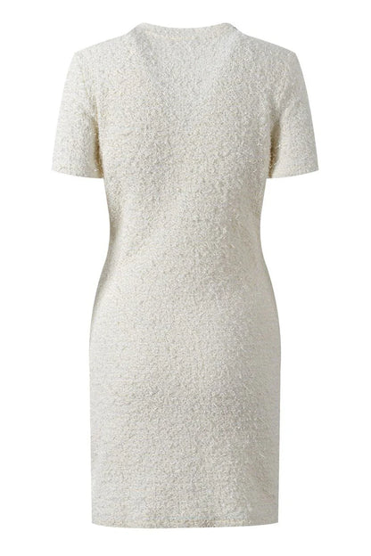 DACIA Pink Tweed Embellished Mini Dress | Chic Women’s Dress