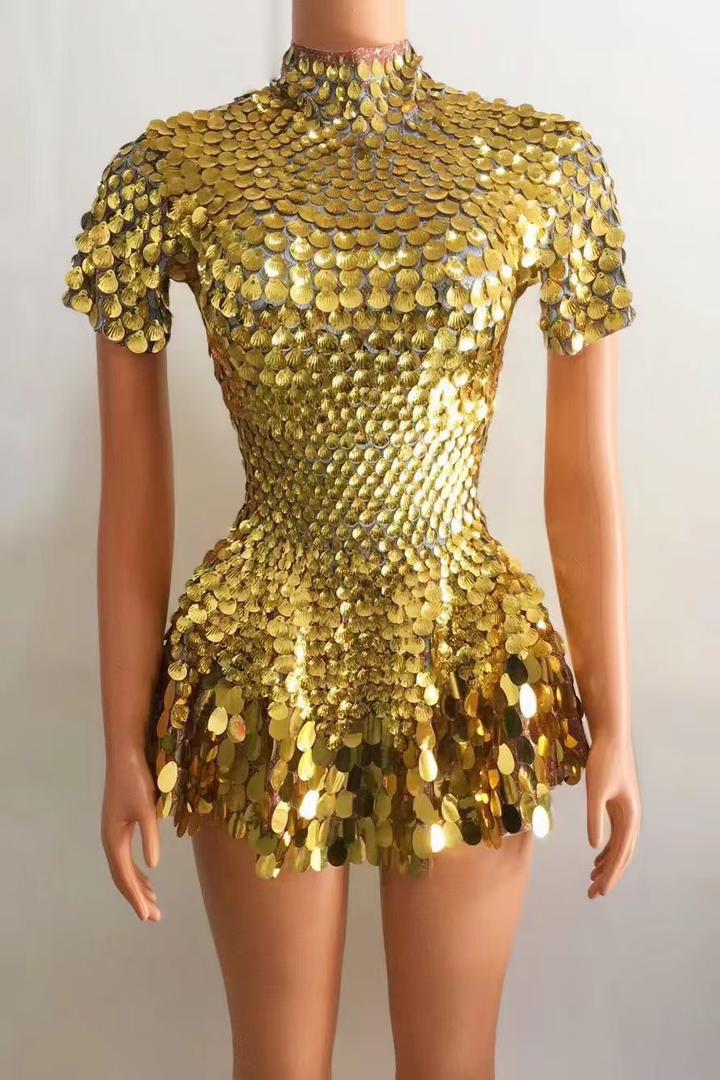 DAWA Sequins Mini Bodycon Dress GOLD