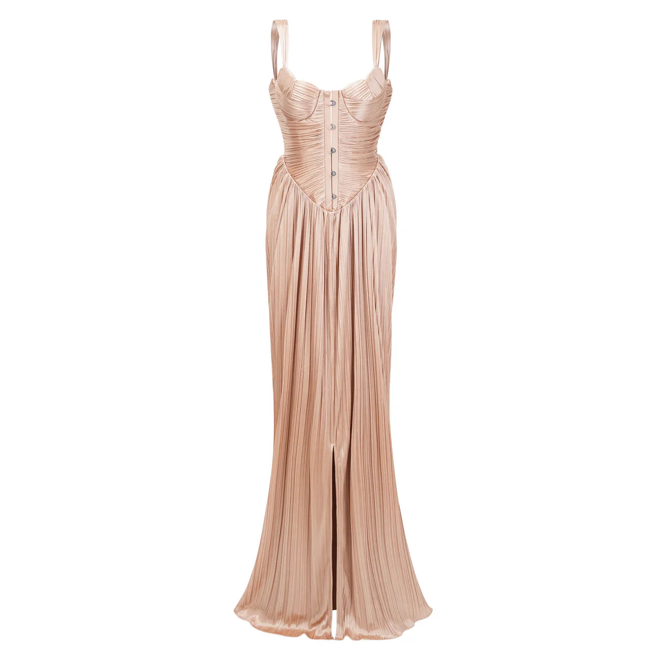 SUNE Pleated Maxi Dress | Elegant Corset Gown