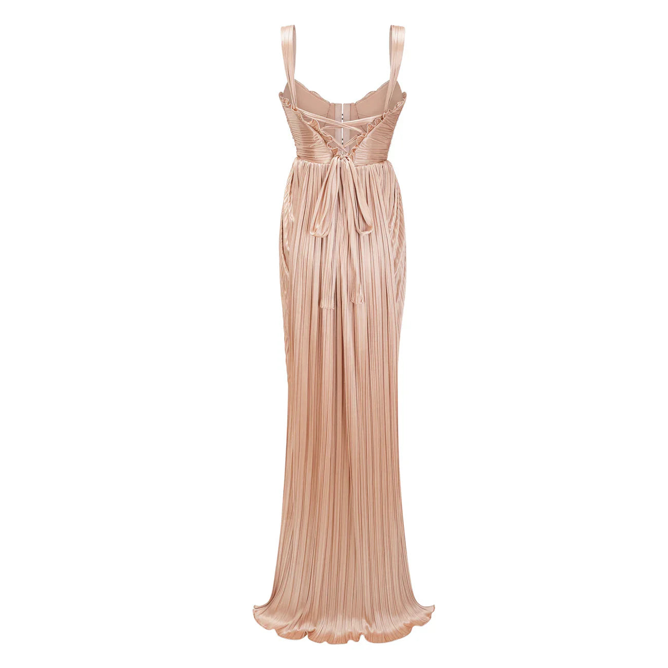 SUNE Pleated Maxi Dress | Elegant Corset Gown
