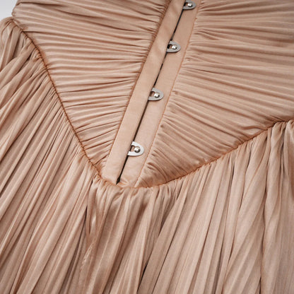 SUNE Pleated Maxi Dress | Elegant Corset Gown