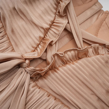 SUNE Pleated Maxi Dress | Elegant Corset Gown