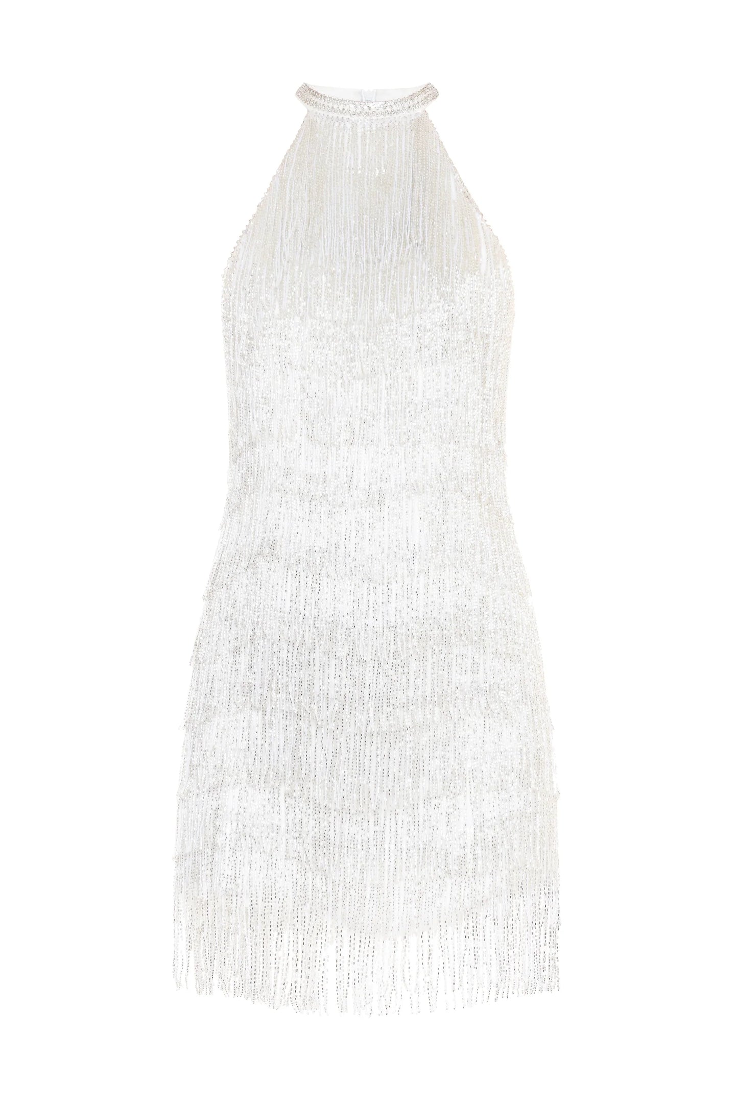 Women Sequin Halter Dress | Tassel | Sleeveless | Backless | Mini Fringed Dress