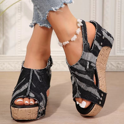 Anika | Women's Cork Wedge Sandals