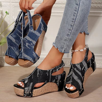 Anika | Women's Cork Wedge Sandals