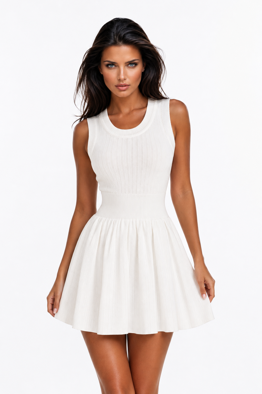 HELEN Sleeveless Knit Fit & Flare Dress