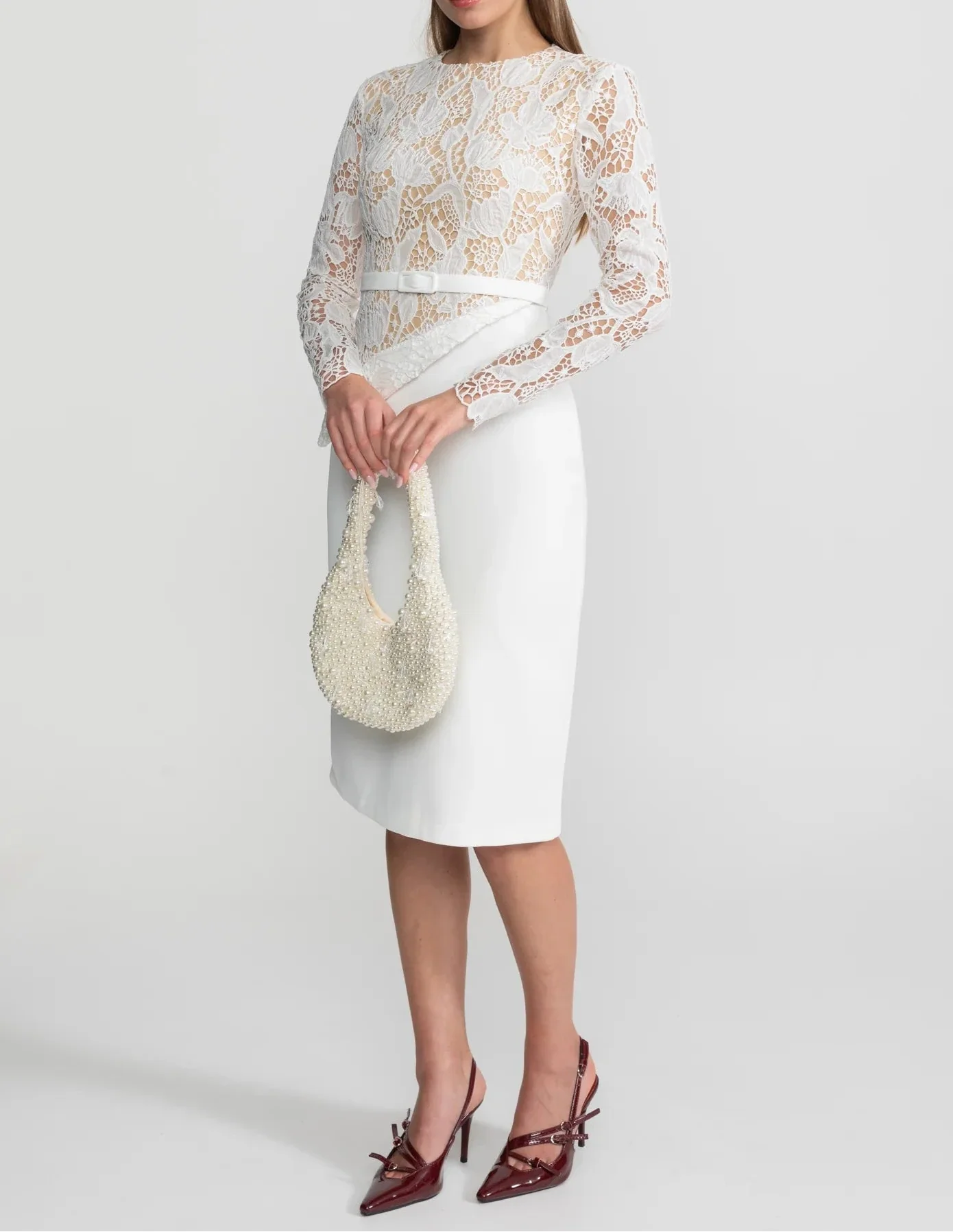 ELA SHEER LACE MINI BODYCON DRESS