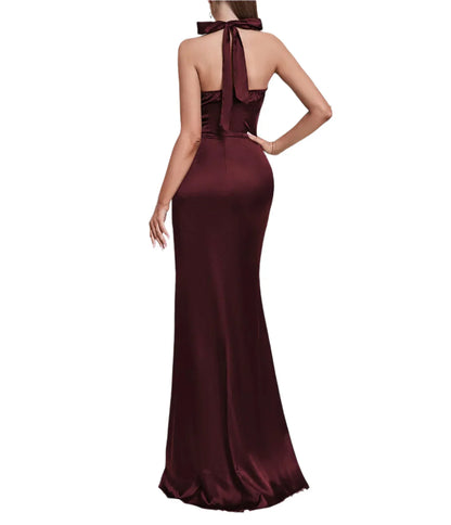NEXT DAY DELIVERY ELLE High Neck Satin Maxi Dress