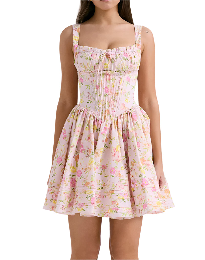 EMINE Mini Flower Bodycon Dress