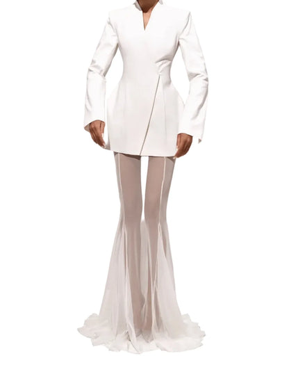 PINKAPPLE DRESSES ERIN Tailored Blazer and Wide-Leg Sheer Pants