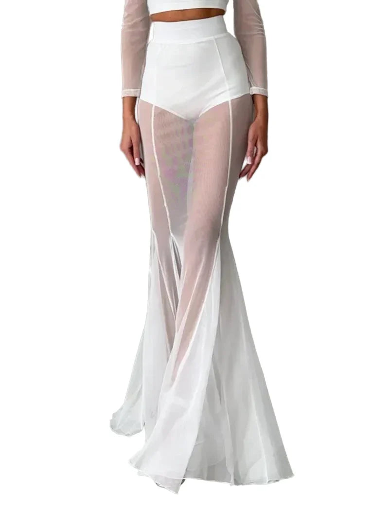 PINKAPPLE DRESSES ERIN Tailored Blazer and Wide-Leg Sheer Pants