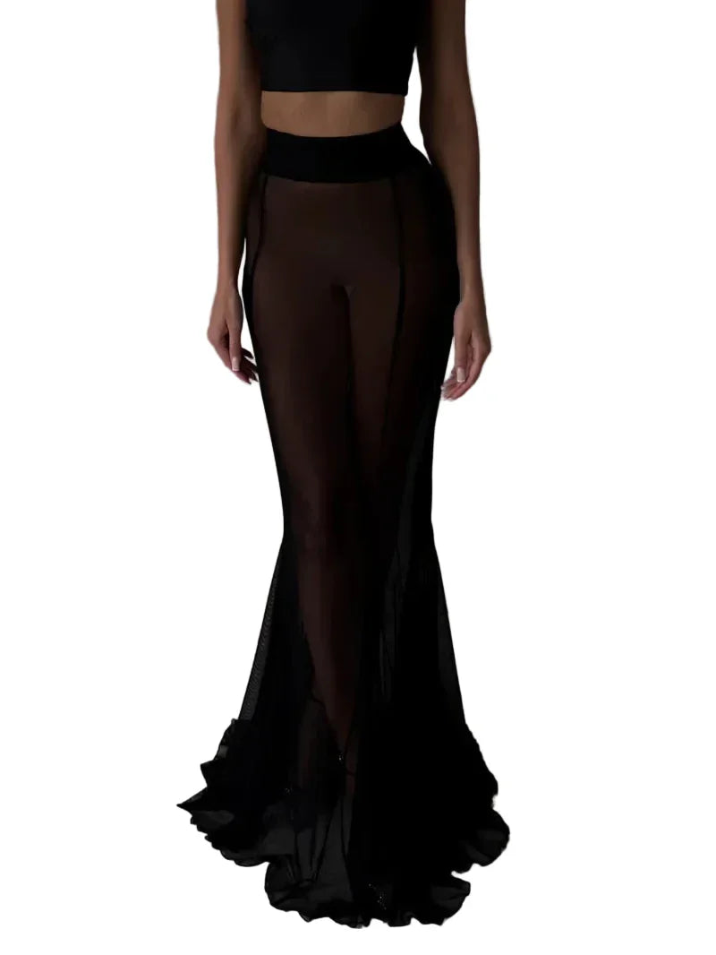 PINKAPPLE DRESSES ERIN Tailored Blazer and Wide-Leg Sheer Pants